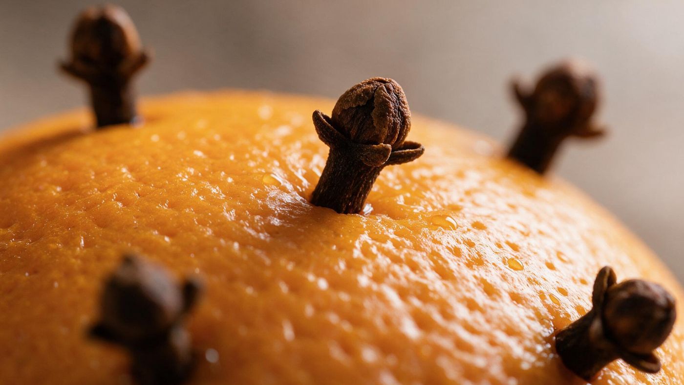 Sinaasappel met kruidnagels, een pomander